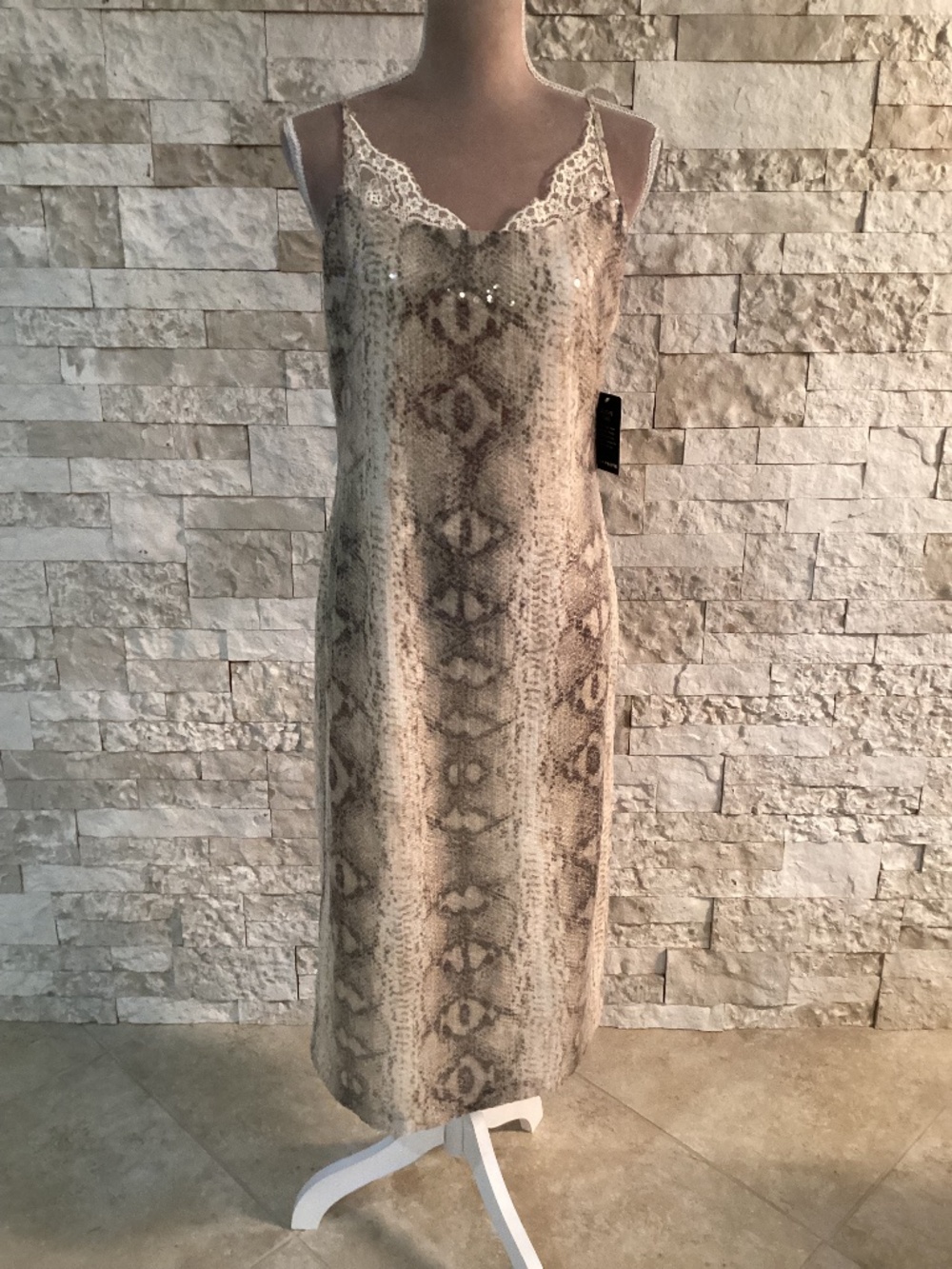 Boston Proper Snake Sequin Slip Dress (NWT)